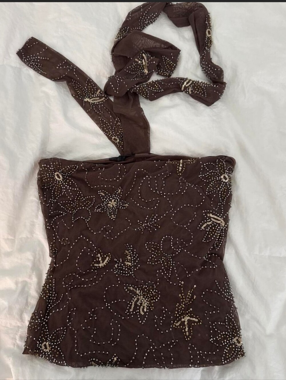 Zara beaded top with scarf